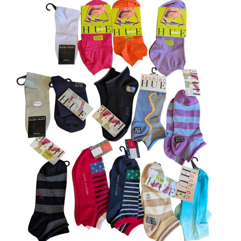 NWT HUE and Tommy Hilfiger Socks Women's One Size Ankle